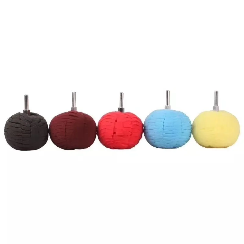 

Auto Wheel Polishing Sponge 3inch/ 4inch Burnishing Ball Polishing Cone Car Hub Buffing Sponge 5pcs/set