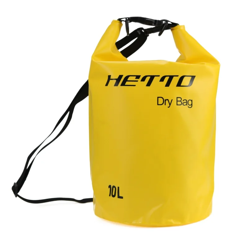 Mochila hermética de pesca, bolsa sellada de PVC 500D, 10L, 20L, naranja, azul, amarillo, impermeable, para buceo, Rafting, estanque