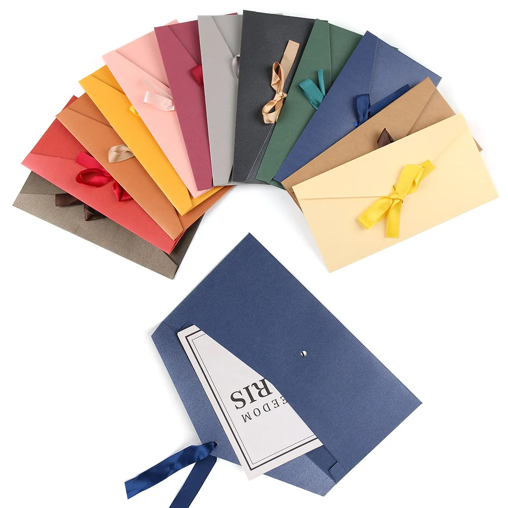 Beautiful Classic Retro Multicolor tie Pearl paper envelopes on Kraft for wedding invitation gift envelope  Greeting Card Bag