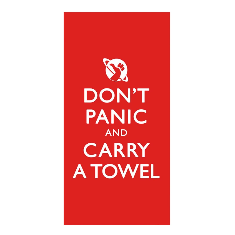 Funny Don\'t Panic And Carry a Towel Beach Bath Towels Joke Cool Sport Gym Towel for Men Hitchhikers Guide To The Galaxy 42 Gifts