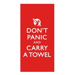 Funny Don't Panic And Carry a Towel Beach Bath Towels Joke Cool Sport Gym Towel for Men Hitchhikers Guide To The Galaxy 42 Gifts