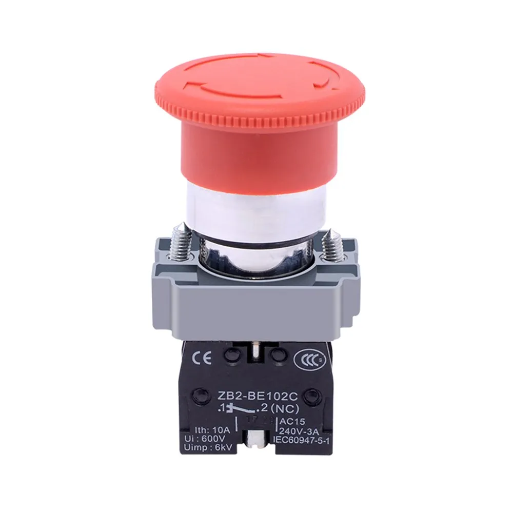 1 PC XB2-BS542C Turn to Release 1N/C Red Emergency Stop Mushroom Push button