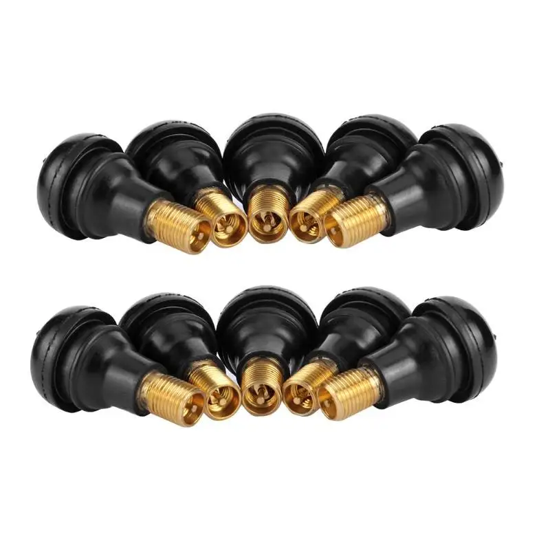 10/25Pcs Universal TR412 Snap-in Car Tubeless Tyre Valve Stems Rubber Copper Vacuum Tire Air Valve for Auto Motorcycle Moto