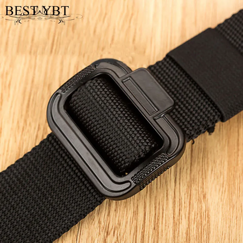 Best YBT Unisex Canvas Belt Metal Smooth Buckle Belt Military Operations Fashion Youth Cowboy Outdoor Sport Men And Women Belt