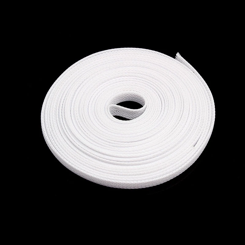 

100M 8mm White Insulation Braided Sleeving Tight PET Expandable Cable Wire Gland Cables Protection Sleeve