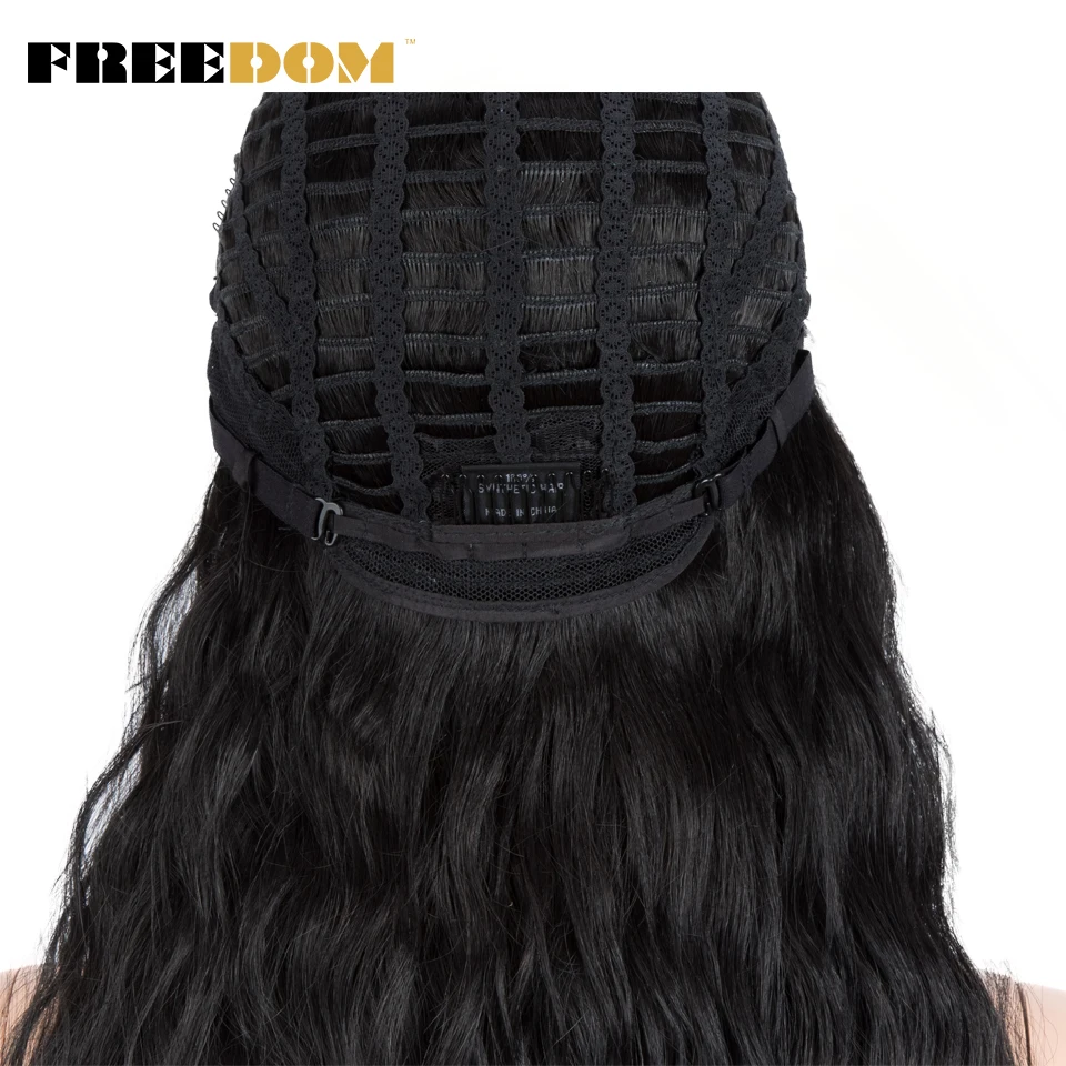 FREEDOM Synthetische Lace-Front-Perücke, lange, tief gewellte Ombre-Blond-Ingwer-Perücke mit Spitze für schwarze Frauen, hitzebeständige Cosplay-Perücke – Detail 17