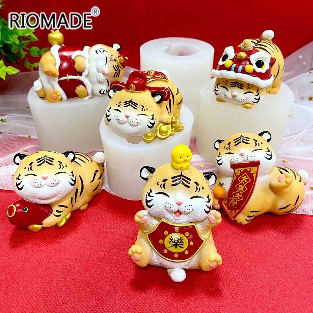 3D Cute Tiger Silicone Mold For Fondant Cake Decorating Tools DIY Chocolate Resin Gypsum Soap Candle Making Mould Ornaments Form