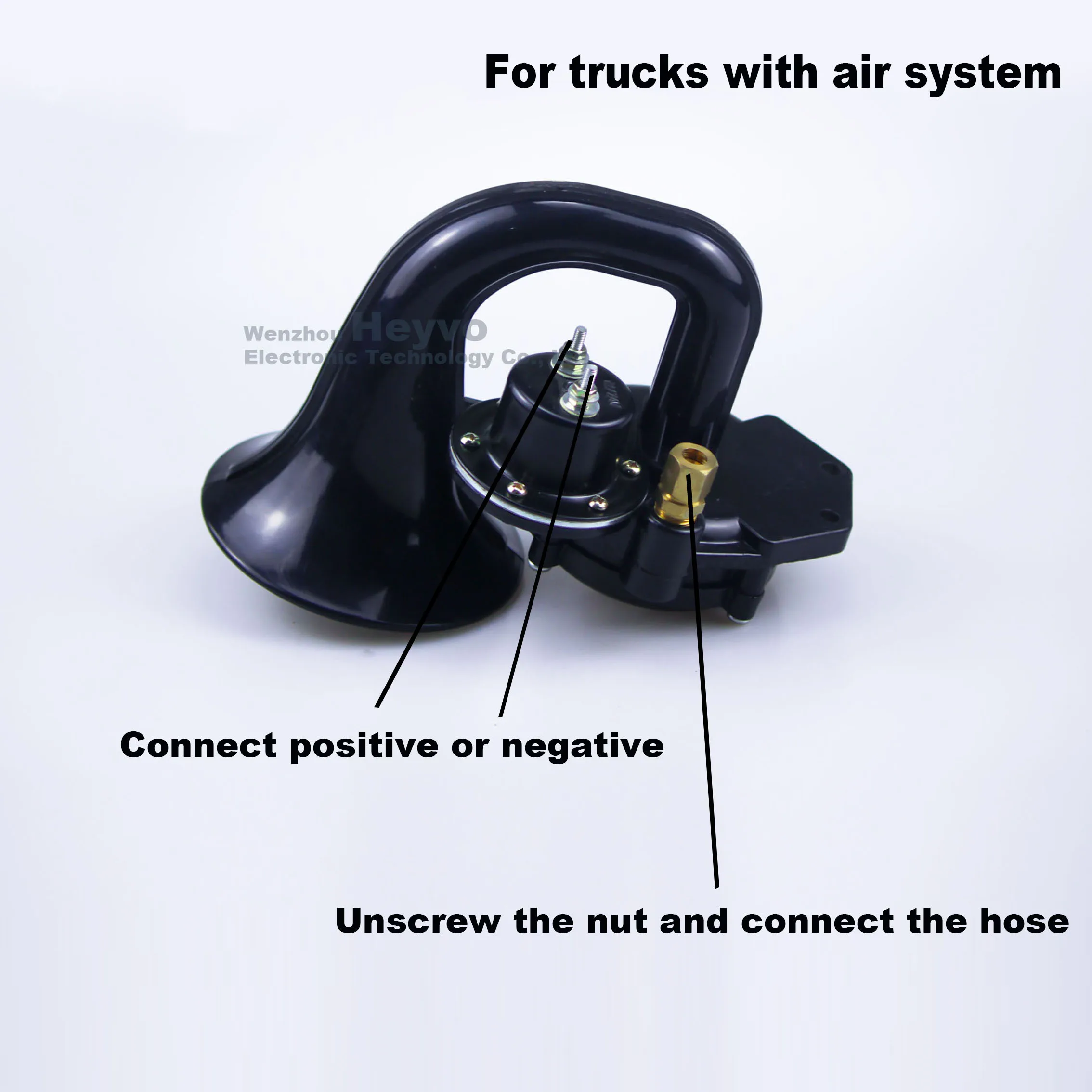 Tromba d\'aria universale per clacson Scania 24V tromba d\'aria super rumorosa con valvola elettrica, clacson modificato per camion auto, stile