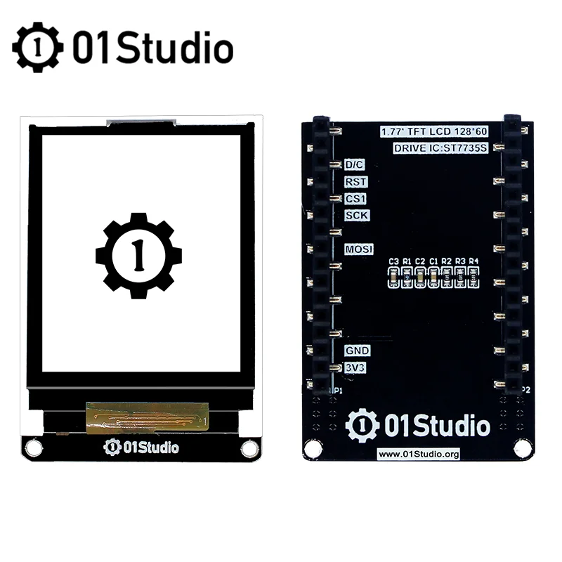 01Studio – accessoire micropyai-mv4 LCD 1.77 pouces, 1.8 pouces, pour python, compatible avec OpenMV4