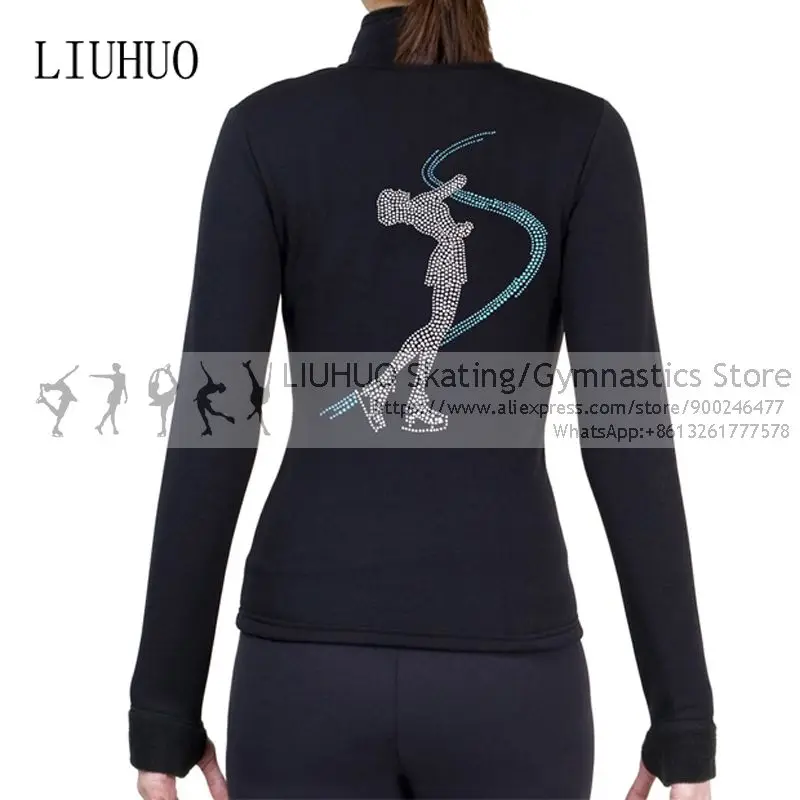 Figure Skating Jackets Girls Children Long sleeves Women Skiing Roller ice skating shirts for Skating training Practise wear