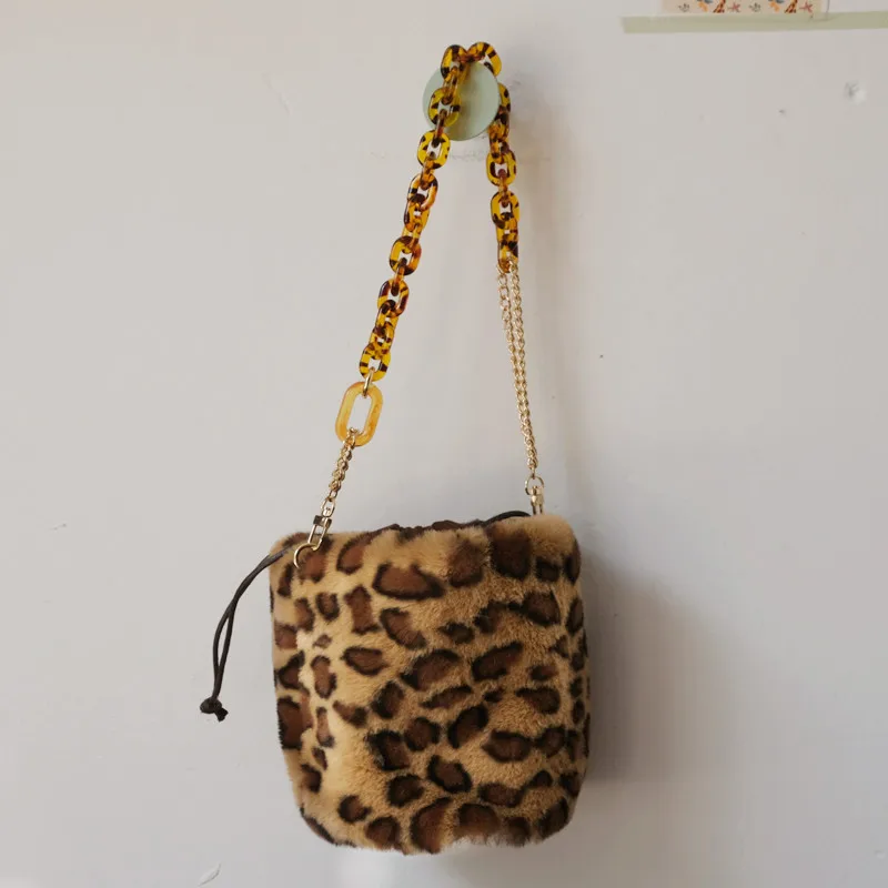 New Fashion Woman Handbag Accessory Parts Amber Acrylic Resin Chain Luxury Leopard Strap Women Shoulder Cute Clutch Chains