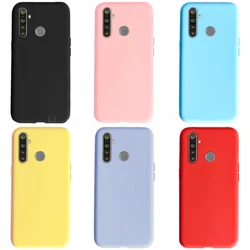 For Realme 5 Pro Case RMX1971 Cute Pure Color Candy Soft Silicone Phone Cases For Oppo Realme 5 5i 5s 5Pro Back Cover Coque Bags