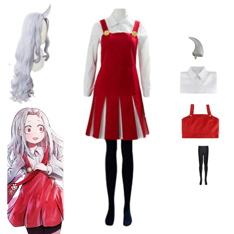 fitted lace wedding dress Eri Cosplay Costume Red Shirt Dress Cute Campus Uniform Halloween Party  Attire- Cosplayfly