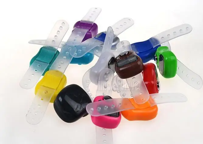 200pcs Mini Hand Hold Band Tally Counter LCD Digital Screen Finger Ring Electronic Head Count Tasbeeh Tasbih