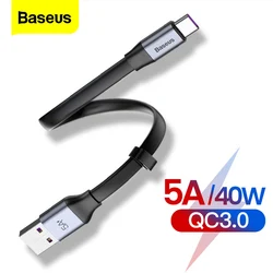 Baseus USB C타입 케이블, 고속 충전 충전기, 화웨이 P30 P40, 샤오미 미 레드미 노트 9, 삼성용 USB-C 케이블, 5A