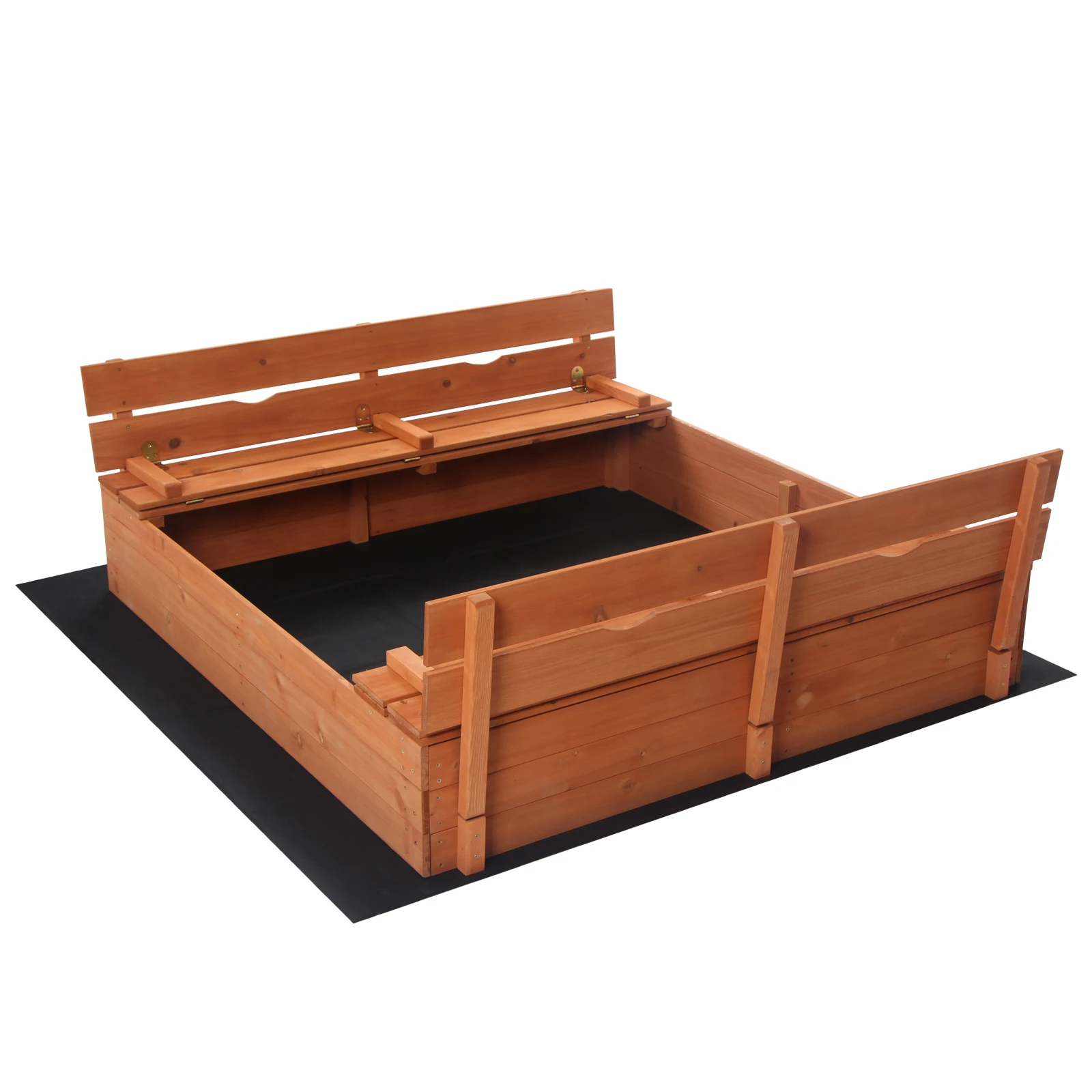 Wooden Sandbox Kids Outdoor Backyard Bench Play Sand Box
