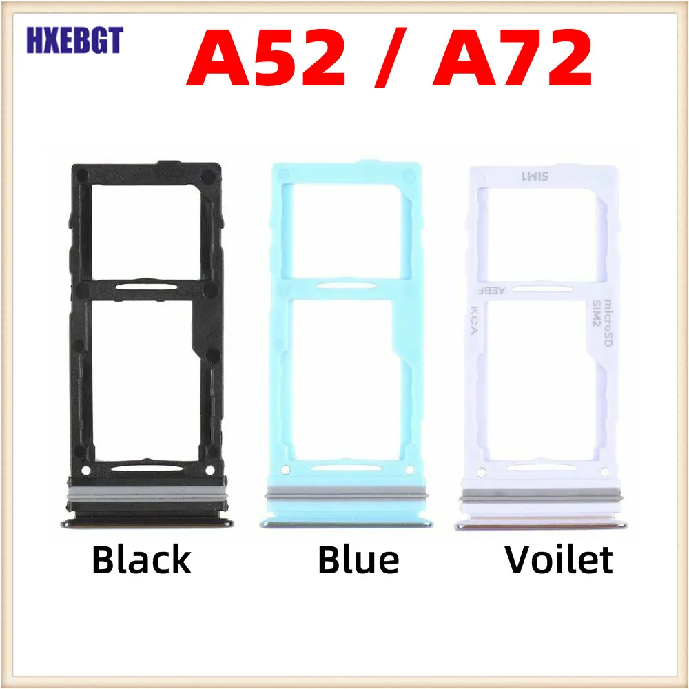 For Samsung Galaxy A52 A72 Dual SIM Card Tray Adaptor  Micro SD SIM Card Slot Holder Smartphone Repair Parts