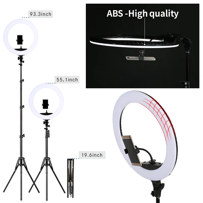 18 inch Selfie Ring Lamp Photography Lighting LED Ring Light with Tripod Stand Bracket for Photo Studio/Youtube/Video