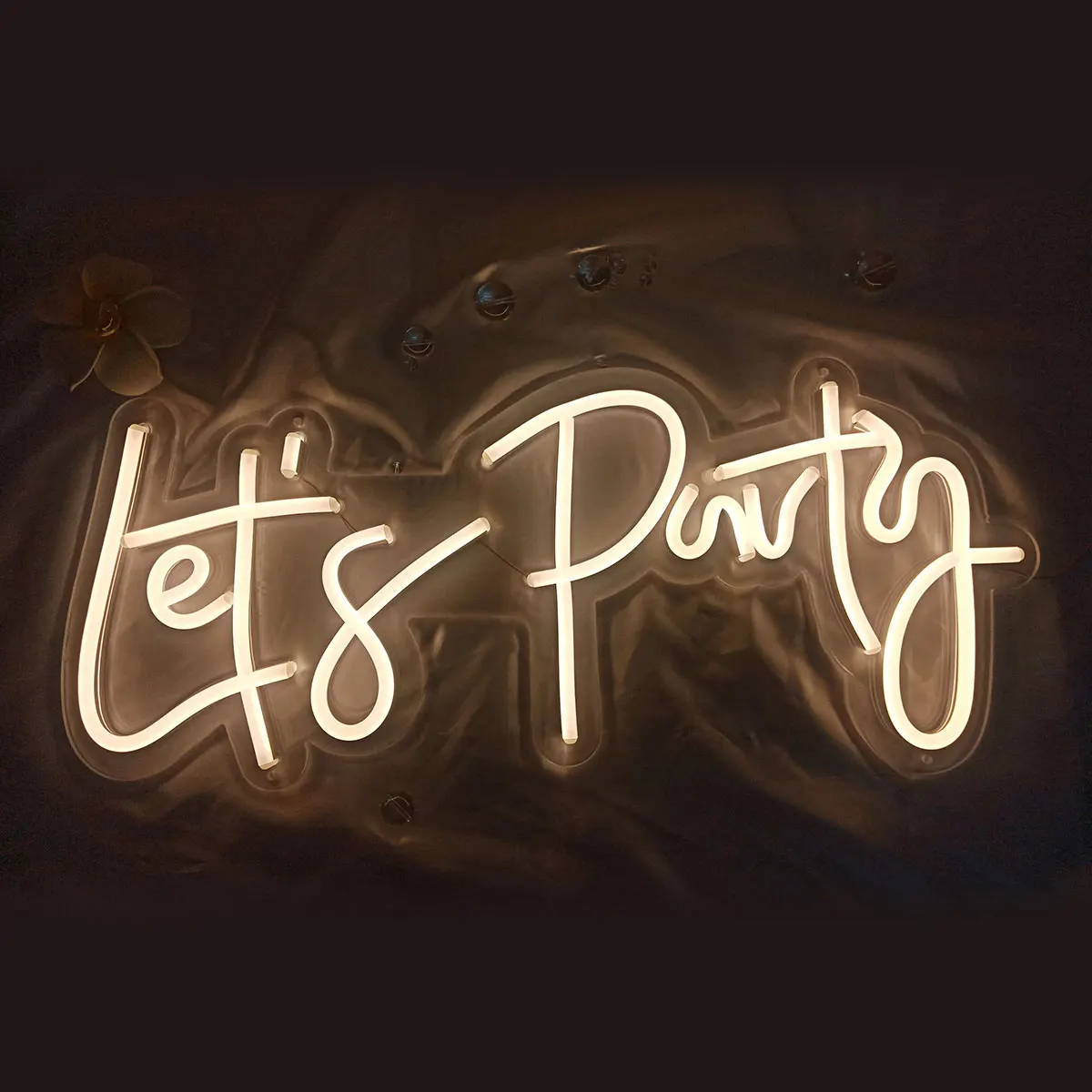 LED Neon Sign Lets Party Sign For Single Cocktail Party Dance Party Holiday Party Decor Size 23X10inches