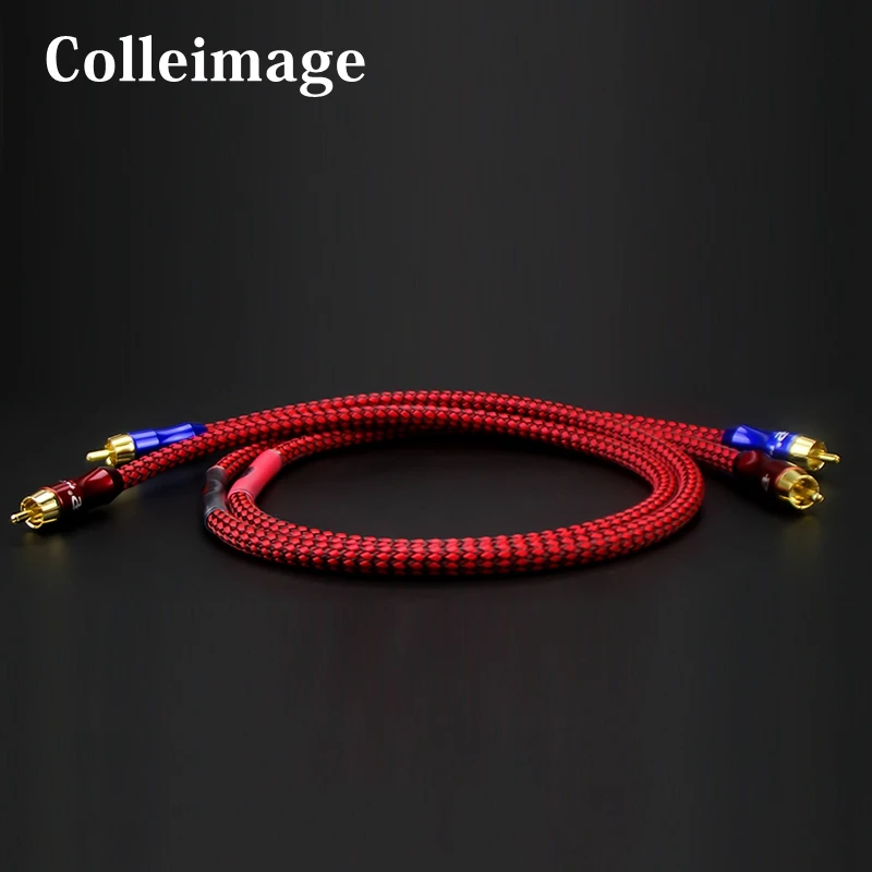 Colleimage Hifi RCA Cable Hi-end CD Amplifier Interconnect 2RCA to 2RCA Male Audio Cable