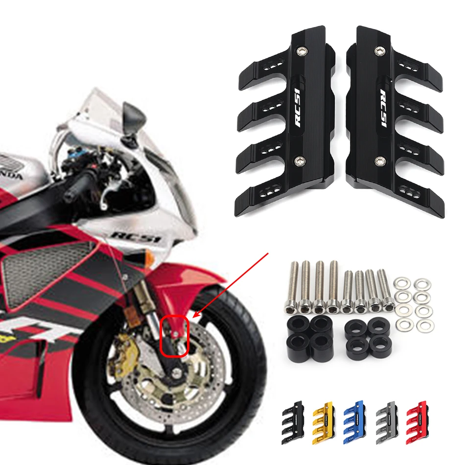 

With Logo For HONDA RC51/RVT1000 SP-2 Motorcycle CNC Accessories Mudguard Side Protection Block Front Fender Anti-Fall Slider