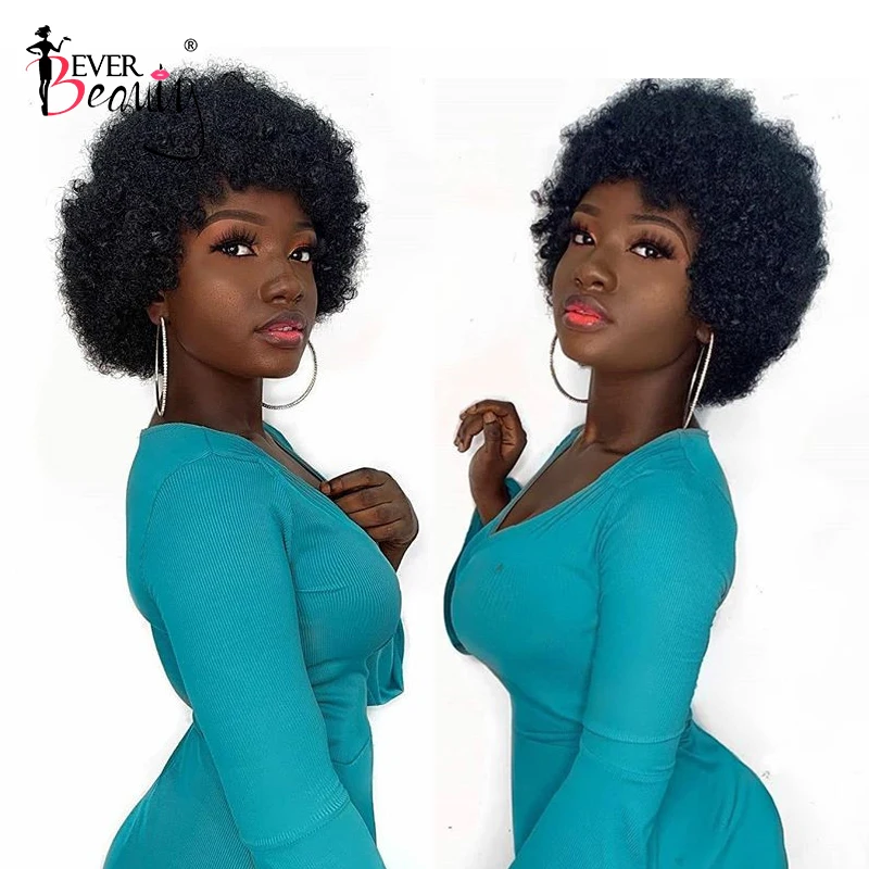 

Afro Kinky Curly Wigs 4B 4C Brazilian Short Bob Wig Pixie 100% Human Hair Wig For Black Women Pixie Cut Wig Ever Beauty Remy