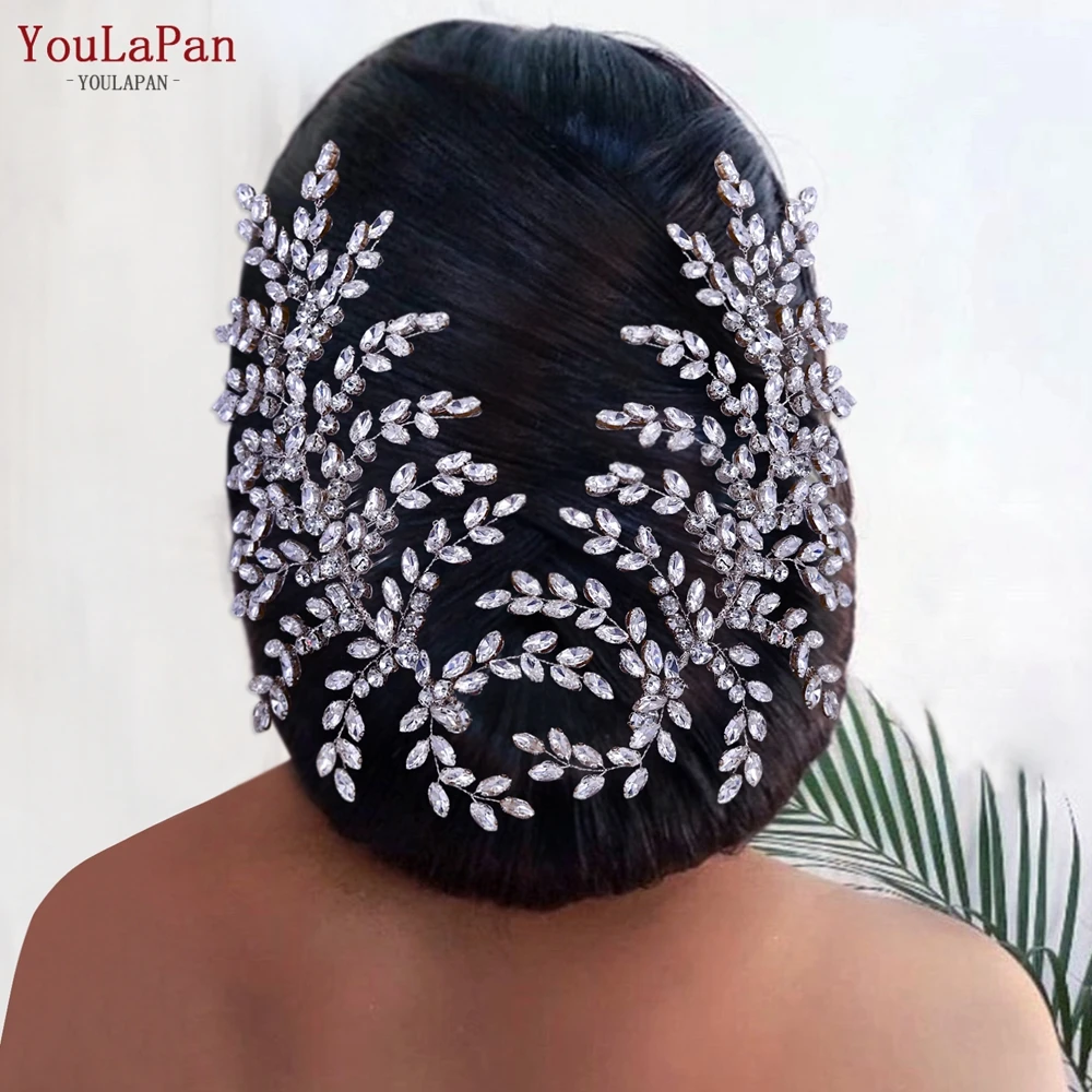 

YouLaPan HP432 Luxury Wedding Hair Tiara Crystal Hair Comb Wedding Bridal Rhinestones Hair Clip Bride Hair Accessories Headdress