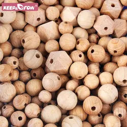 Wooden Round Hexagon Loose Beads 10/12/14/16mm Eco-Friendly for Bracelet Necklace Accessory Jewelry Making Beech Wood Baby Bead