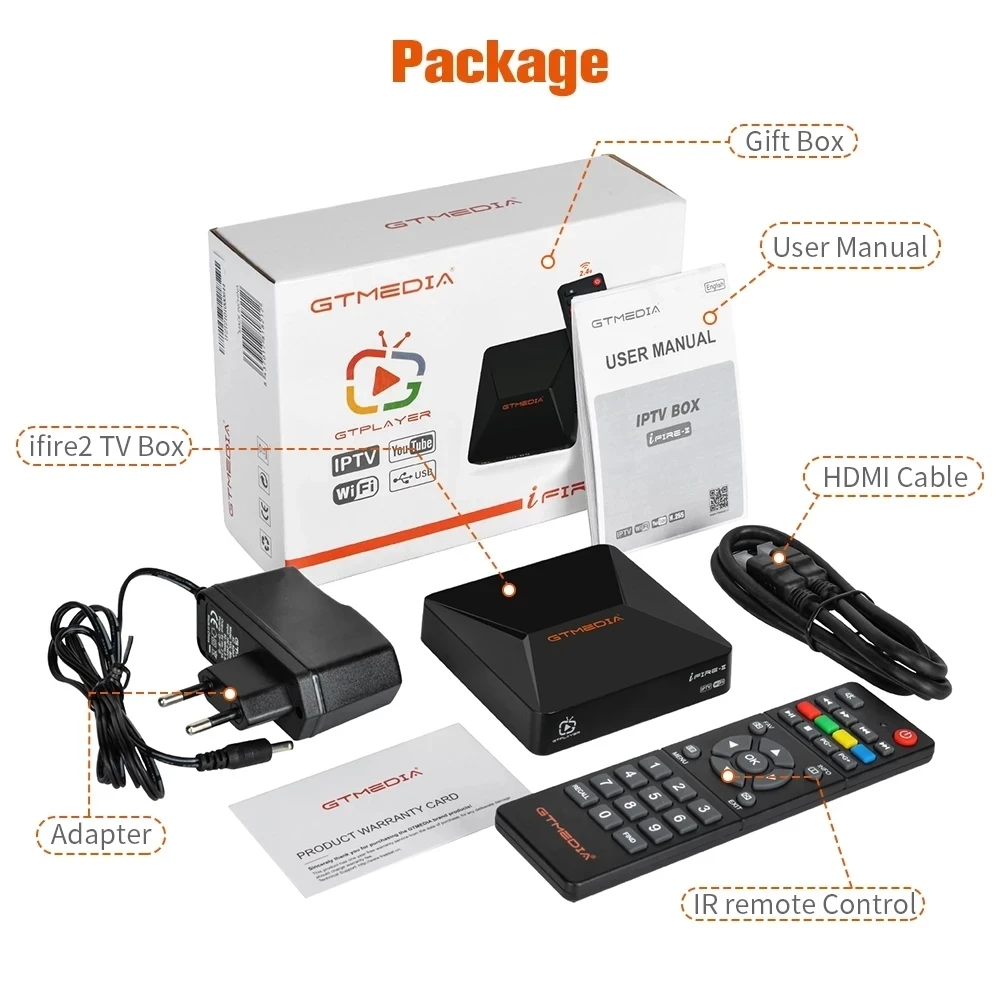 Xtream IPTV SUNker Décodeur Media First, Top Box, 2 Décodeurs, Lecteur réseau, Wifi intégré, Ethernet, TV Box, Version globale