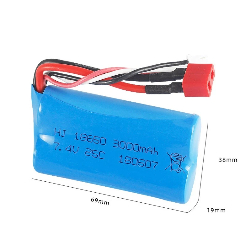 7.4V 3000mah bateria lipo 18650 2S T wtyczka do Q46 Wltoys 10428 /12428/12423 RC akcesoria samochodowe 7.4V akumulator o dużej pojemności