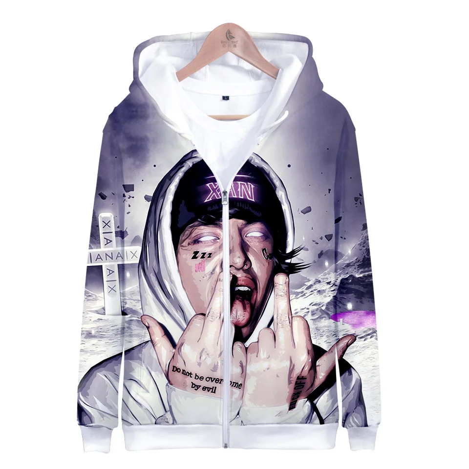 

Lil xan Xanarchy 3D zip up Hoodies mens Sweatshirt Hip Hop womens streetwear Hooded Harajuku Fashion Jacket Coat Clothes tops