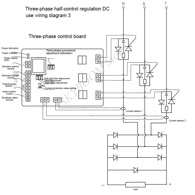 Three Phase Half Controlled Thyristor Trigger Board AC 380V SCR Phase Shift Control Board