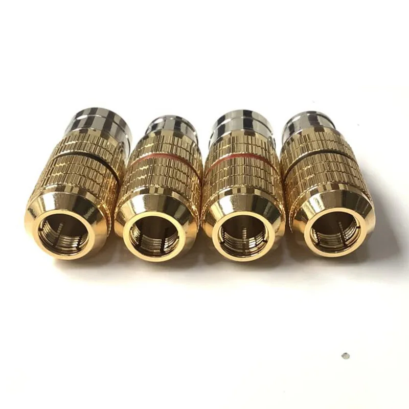 4 pces hi-end banhado a ouro xlr plug conector de áudio de alta fidelidade 3pin macho fêmea preto vermelho amplificador de áudio xlr equilíbrio interconnector cabo