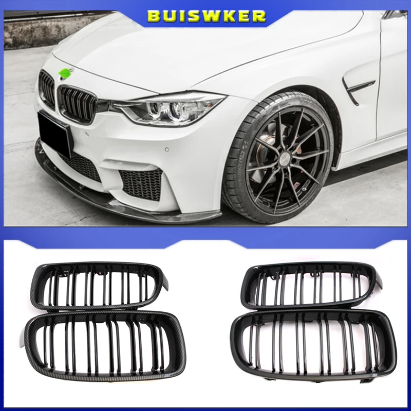 

Car Front Grille Racing Front Sport Grill Gloss Black Double Slat Kidney Grille For BMW 3-Series F30 F35 2013-2019