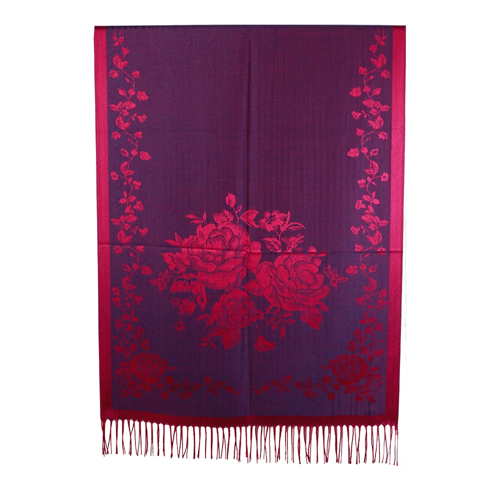 Boutique Scarf Mujer Jacquard Rayon Wraps Shawls Femme Pashmina Fashion Floral Soft Hijabs Vimpa