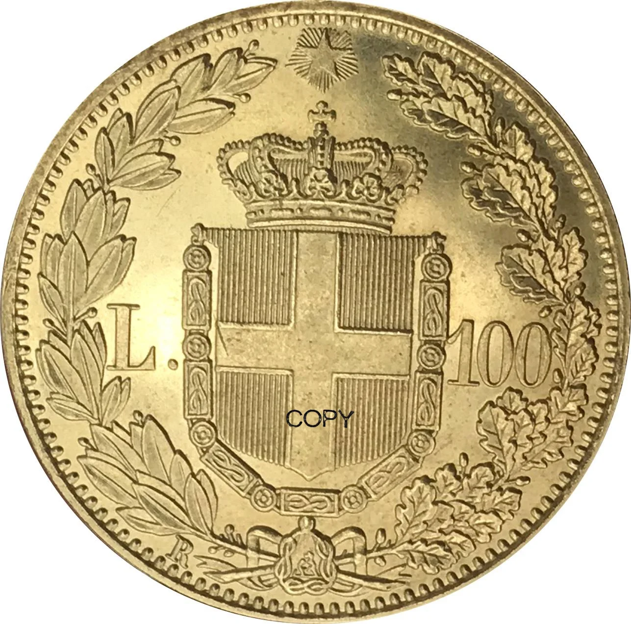 Italy 1888 R 100 Lire - Umberto I Metal Brass Gold Coin Souvenirs Replica Collectibles Goods from China Coins