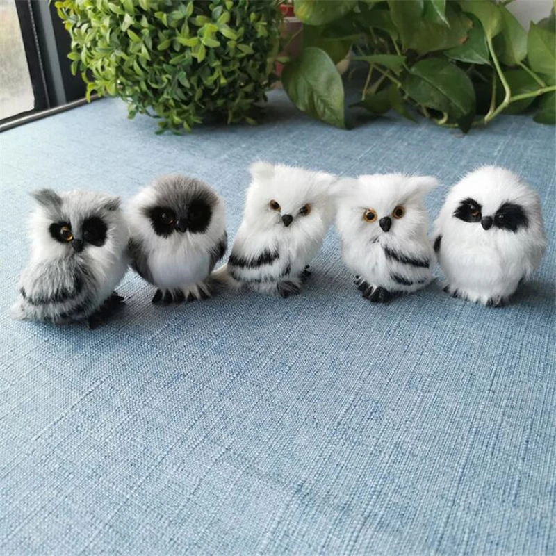 Cute Artificial Owl Lifelike Animal Owl Miniature Plush Toy Garden Ornament Photo Prop Artificial Owl Garden Decor Desktop Craft