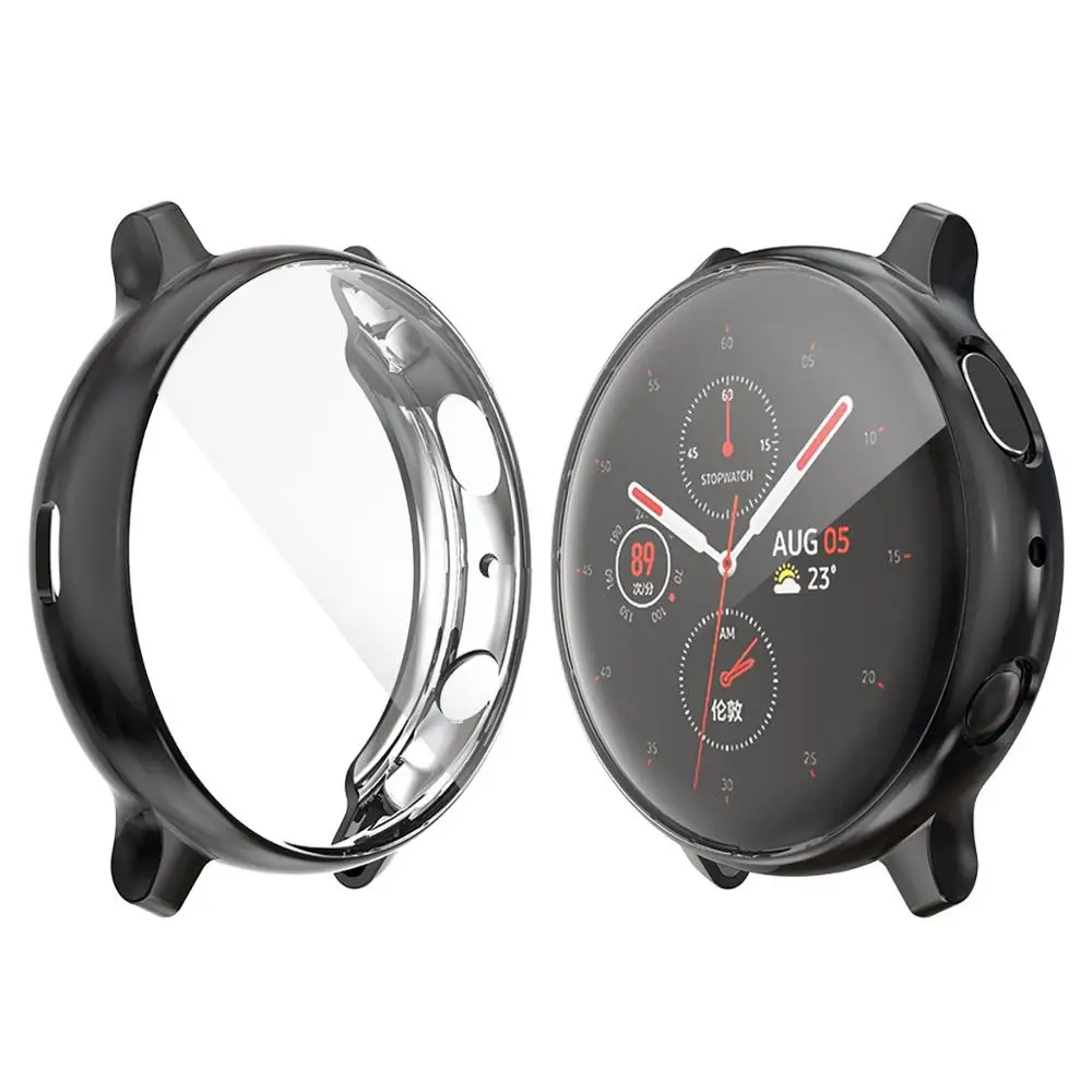 For Samsung galaxy watch active 2 40mm 44mm bumper full coverage soft TPU silicone Screen Protector cover Galaxy watch case