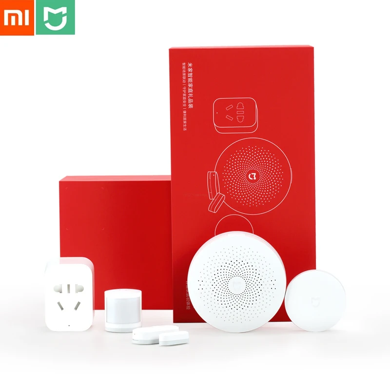 Xiaomi mijia casa inteligente conjunto de presente multi-função interruptor de soquete sem fio sensor de porta e janela sensor humano para casa inteligente