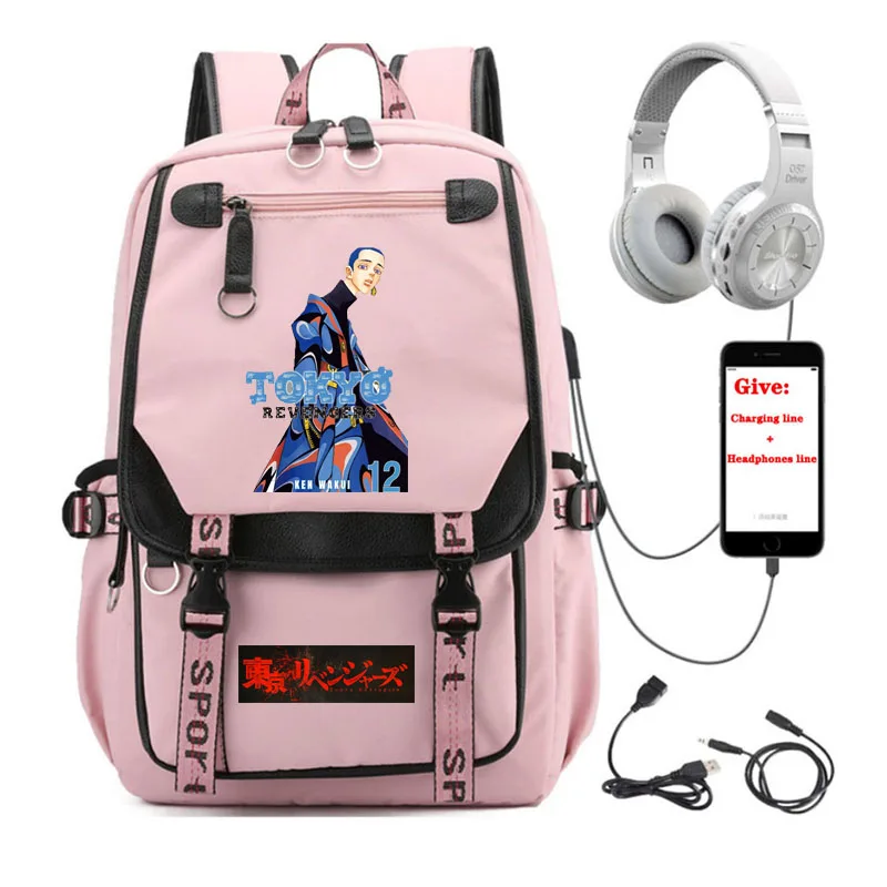 anime Tokyo Revengers backpack Women men Travel Backpack student School book Bag USB Charging teenagers Laptop packsack