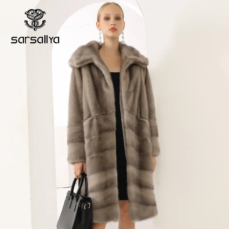 100% Natural Mink Fur Coat Winter Luxury Real Mink Fur Coat For Women Genuine Mink Fur Ladies Jackets Oversize 2024 New Arrival