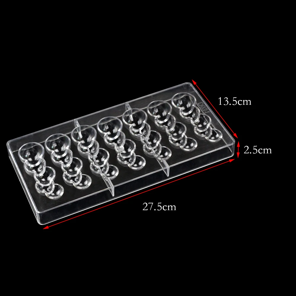 3D PC Chocolate Mold And Stainless Steel Scraper Food Grade Polycarbonate Candy Chocolate Mould Tray Pastry Tool