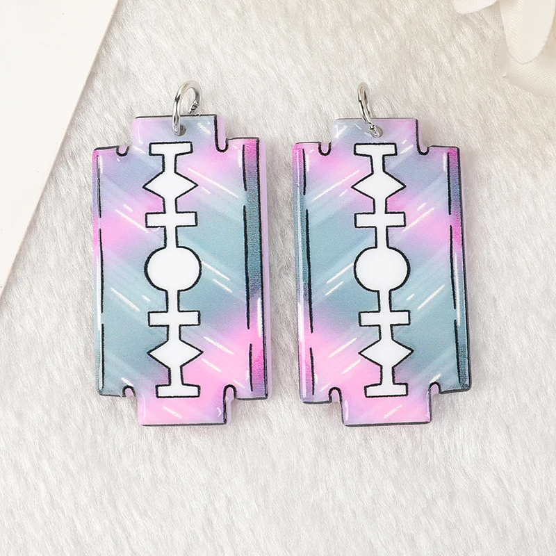 10Pcs Pastel Goth Halloween Ghost Pumpkin Blade Charms Spooky Creative Acrylic Pendant For Earring Necklace Diy Making