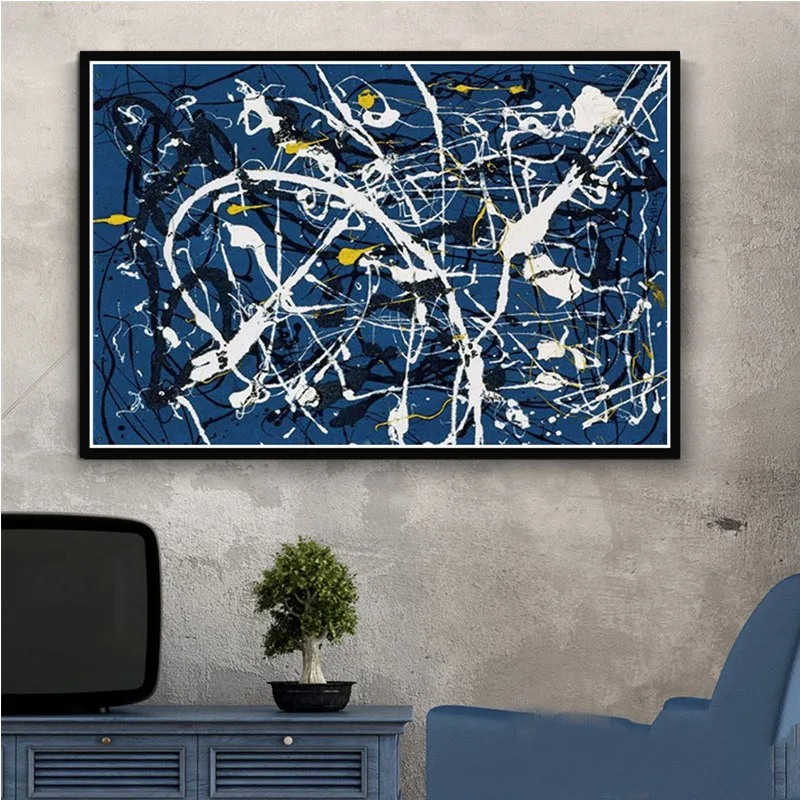 Paintings Art Jackson Pollock Abstract Painting Psychedelic Poster And Prints Canvas Wall Pictures Home Decor картины на стену