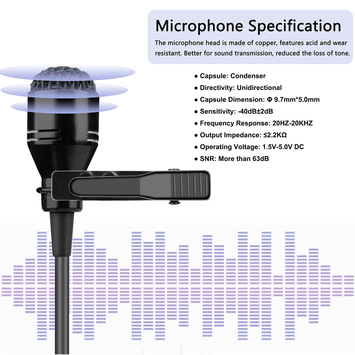 KIMAFUN 30-50m 2.4G Lavalier Wireless Mini Microphone for iphone Android Camera Laptop MAC for Youtube recording pc microphone