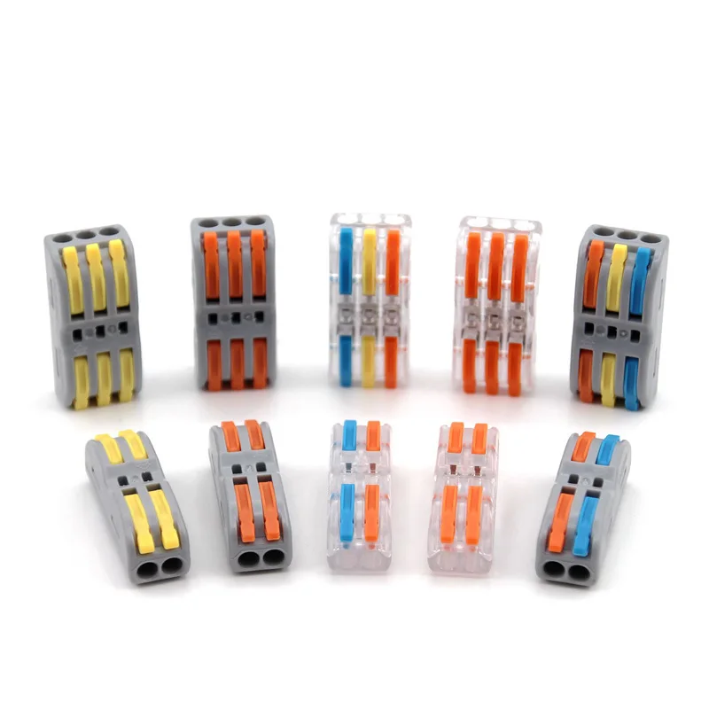 Picture 5: 30PCS Wire Connectors 222 Conductor SPL-3 Push-In Mini Terminal Block Cable Splitter Led Light Butt  Electrical Connector