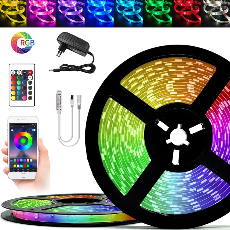 led strips light Bluetooth RGB SMD 5050 2835 Waterproof 5M 10M 15M 20M Luces DC12V Power LED for Room Tape Neon Ribbon set