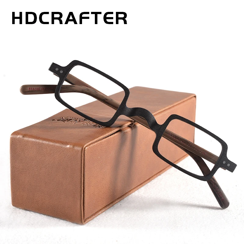 

Japanese Hand Made Wooden Eyeglass Frames Myopia Rx able Top Quality Men Women Square Optical Prescription Glasses Frame Small