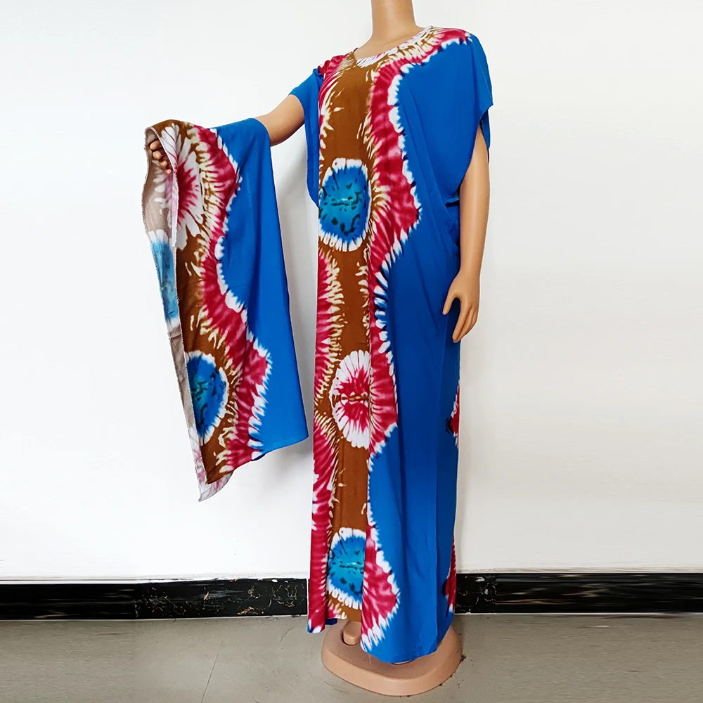 

Cotton Robe African Dresses For Women Party Gowns Ladies Ankara Dashiki Clothing 2021 Summer Fashion