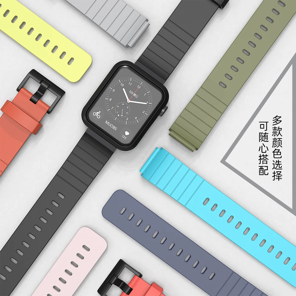 Strap for Mi Watch Wristband Protector Cover Case Silicone Wrist Strap for Xiaomi Watch Bracelet Protective Bumper